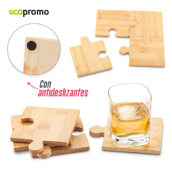HO-350 Set Portavasos Bamboo Puzzle
