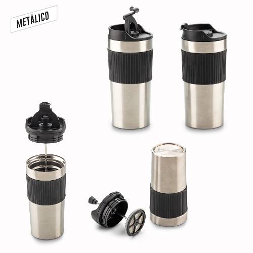 MU-384 Mug Metálico con Prensa Francesa 450ml MU-384 Mug Metálico con Prensa Francesa 450ml